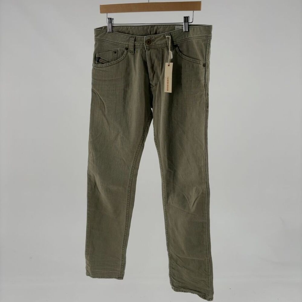 Diesel Green Denim Slim Tapered Button Fly Jeans